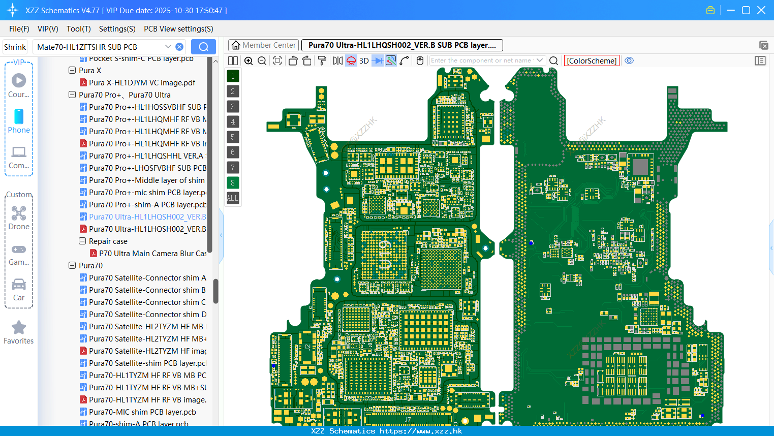 Huawei Pura70 Ultra-HL1LHQSH002_VER.B SUB PCB Layer